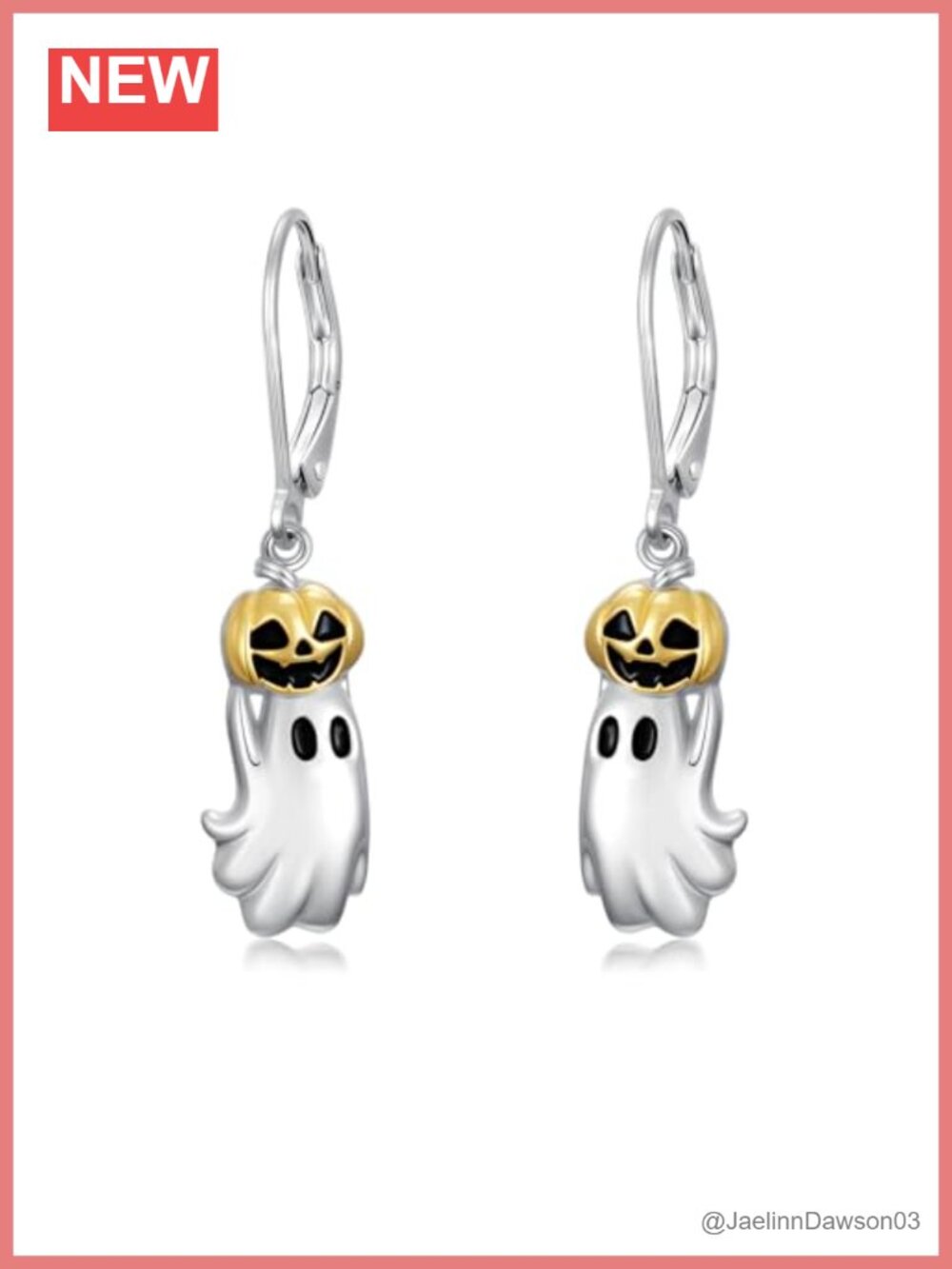 925 Sterling Silver Ghost Dangle Earrings Gothic Halloween Jewelry for Women